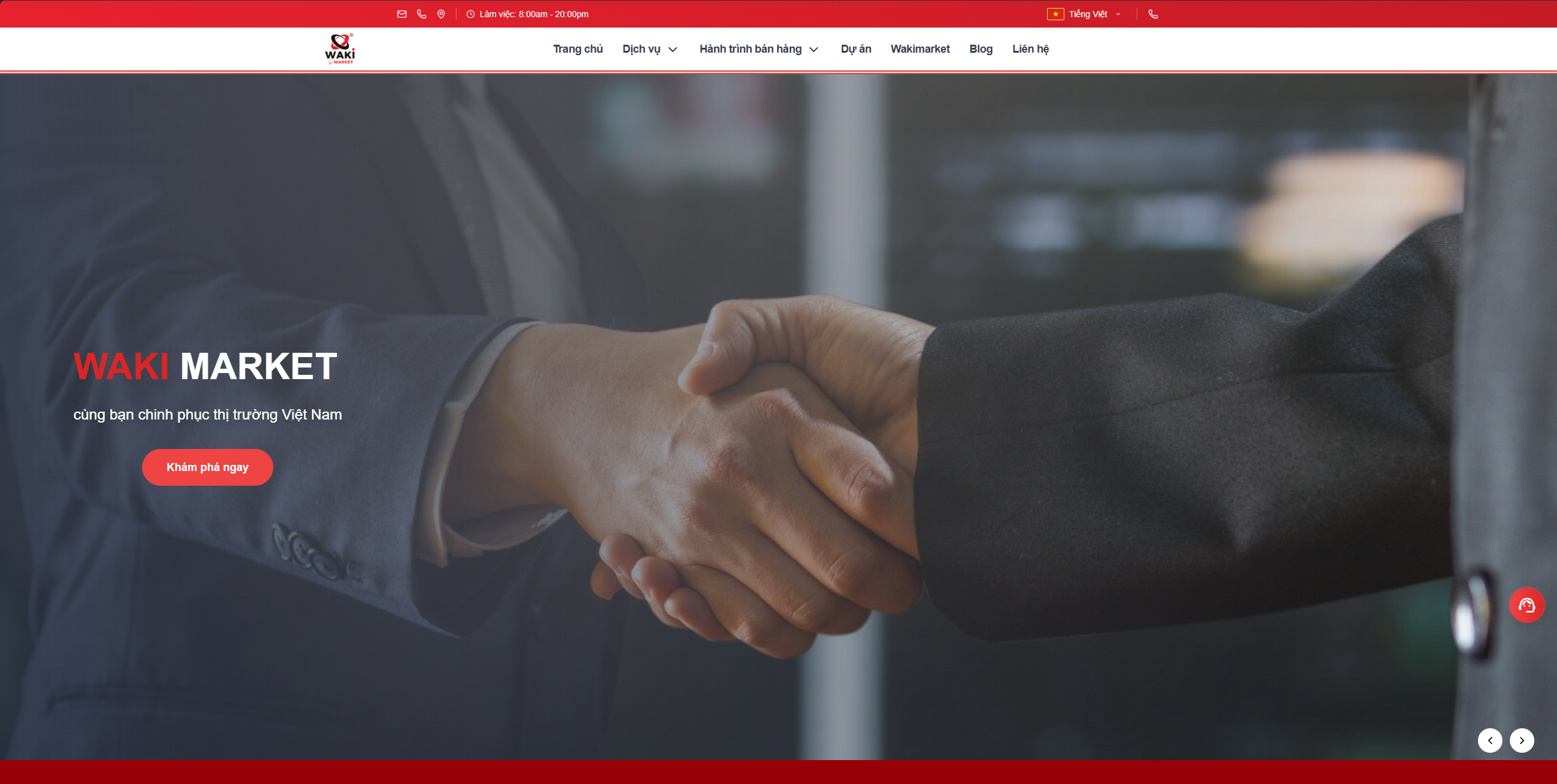 Website WAKI MARKET — Nền tảng xúc tiến thương mại